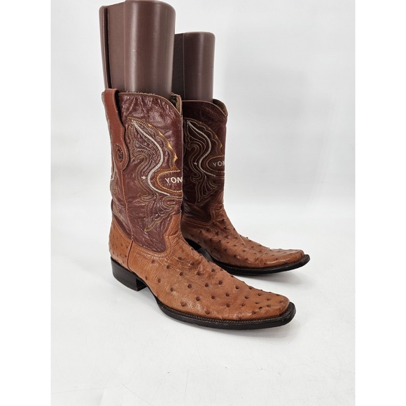 Yonger Boots Brown Croc Leather Western Cowboy Men's Size 11.5 US 30.5 MX 29.5